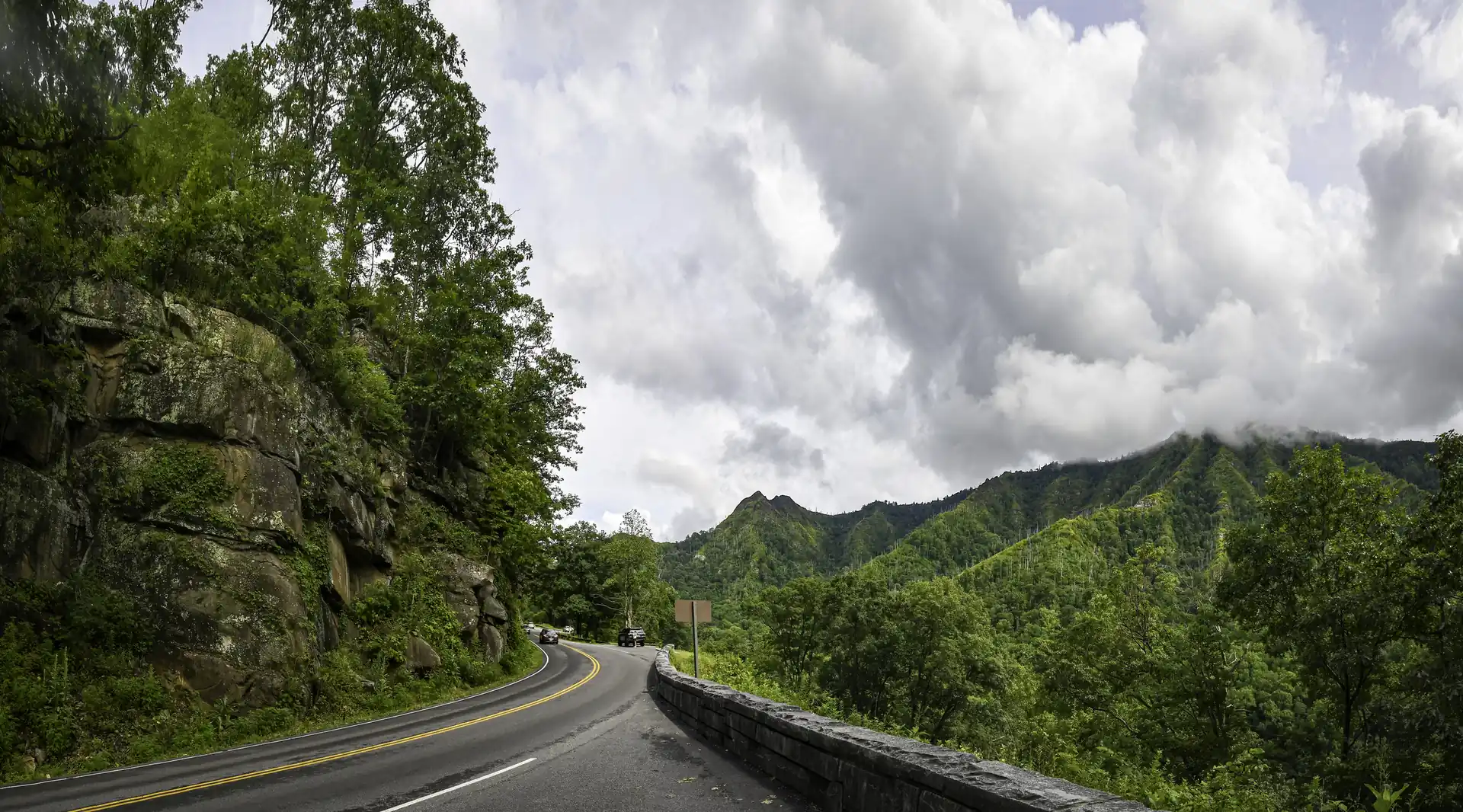 Scenic vista along Newfound Gap Road, one of the best Smoky Mountain drives
