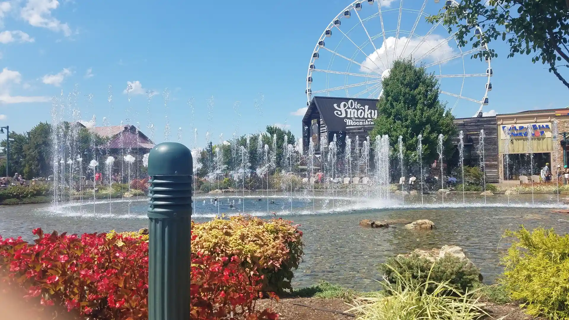 Fountain show at The Island in Pigeon Forge, a top rainy-day activity